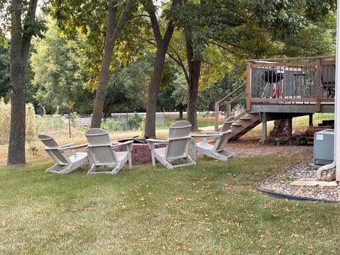 Back patio and fire pit
