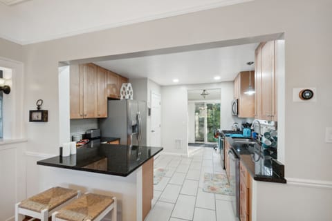 View of the spacious kitchen.
