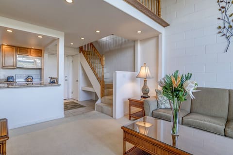 lofted, two-story condo