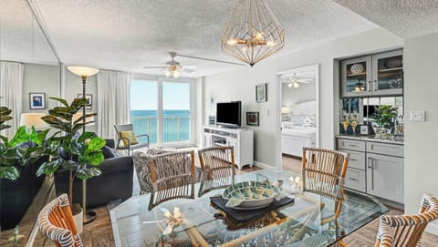 BeachCrest 804 - Newly updated living into dining area with Gulf