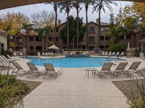 Community pool by clubhouse