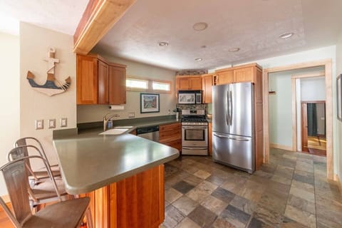 Fully stocked kitchen.