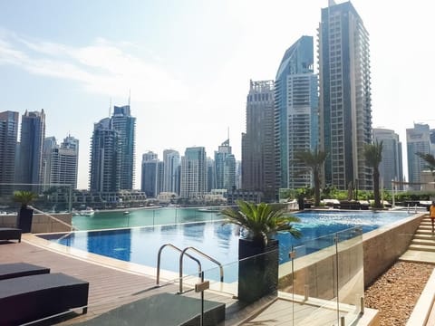 Outdoor pool, sun loungers