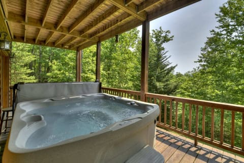 Relax in the hot tub on the lower deck