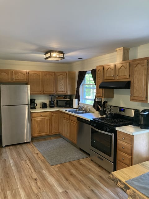 New stainless steel appliances,adequate counter space. 
