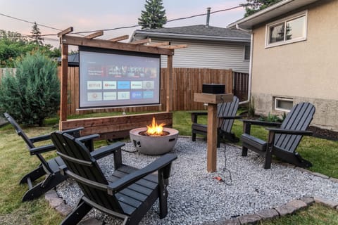 Beautiful yard setup for enjoying time with family and friends. Patio furniture is not available during winter months.
