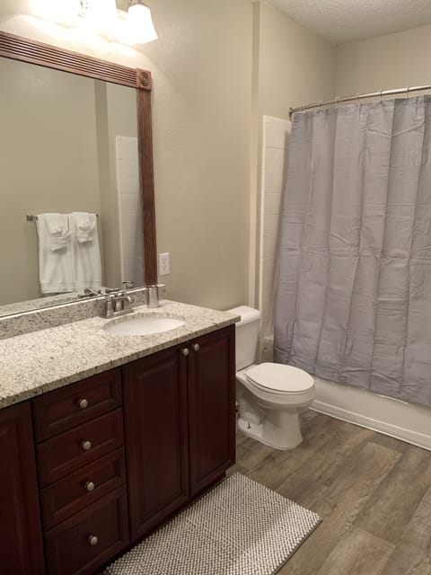 Master Bath with granite countertops.

