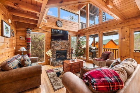 Living room with Panoramic glass windows to let Sunshine in
