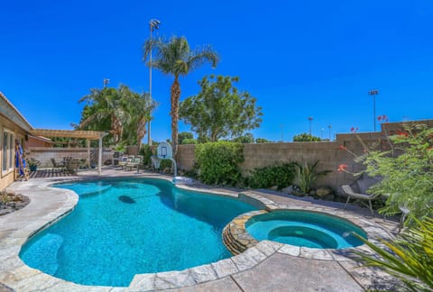 Spa and Waterfall into Pool