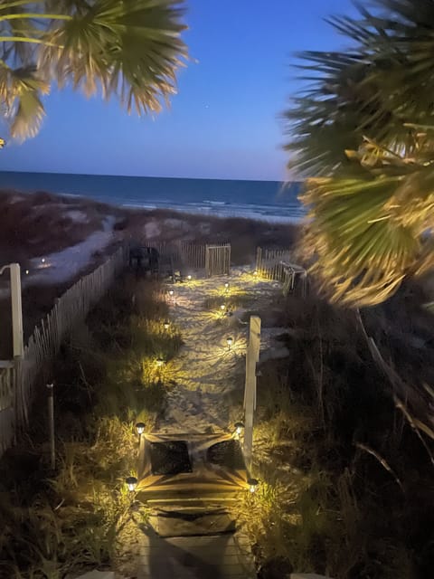 Our private backyard beach side , to the Sea