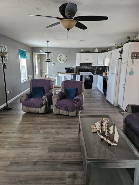 Open living room and kitchen