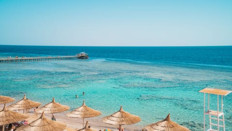 Private beach, sun loungers, beach umbrellas, beach towels
