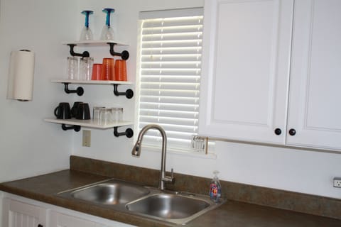 Kitchen sink with updated faucet