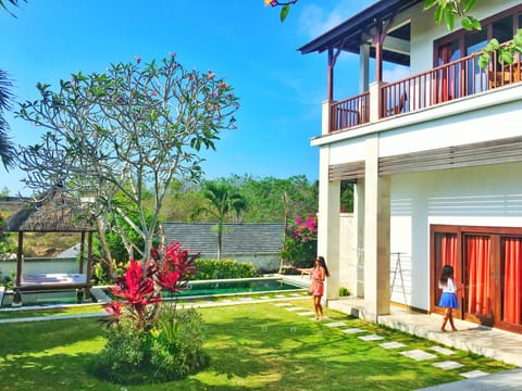 spacious garden with private outdoor pool