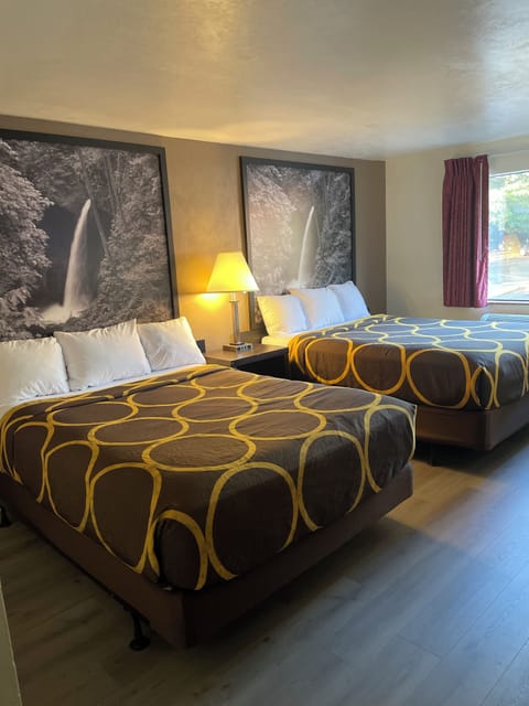 Standard Room, 2 Queen Beds | In-room safe, desk, blackout drapes, iron/ironing board