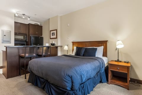 Queen Bed in Living Room