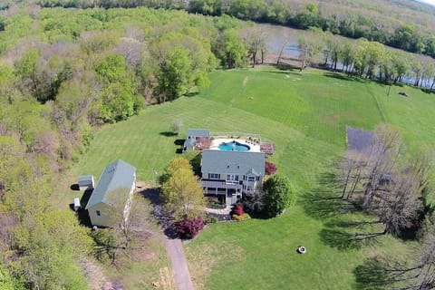 Ariel View: 10 acres on the Potomac River w/ Pool, Tiki Bar & Sports Court