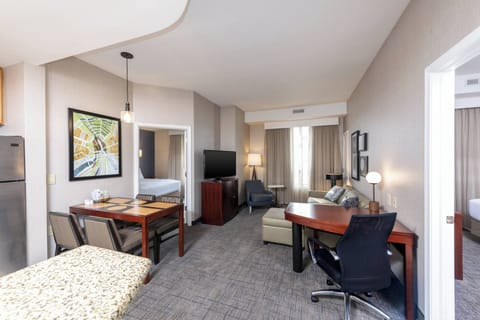 Suite, 2 Bedrooms | Hypo-allergenic bedding, down comforters, desk, laptop workspace