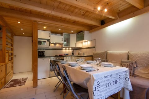 View towards the kitchen and dining area