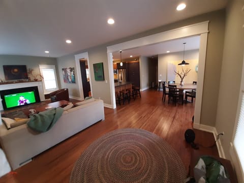 view from entry. living. dining. kitchen.