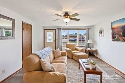 Living room with a 65" Smart TV