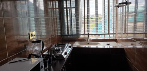 Family Penthouse | Private kitchen | Full-size fridge, microwave, oven, stovetop