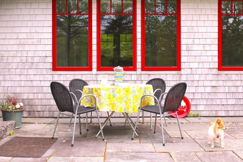 Dine al fresco on the large patio out back.