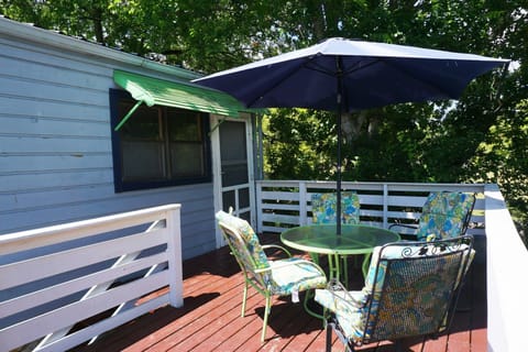 Seating area outside the cottage