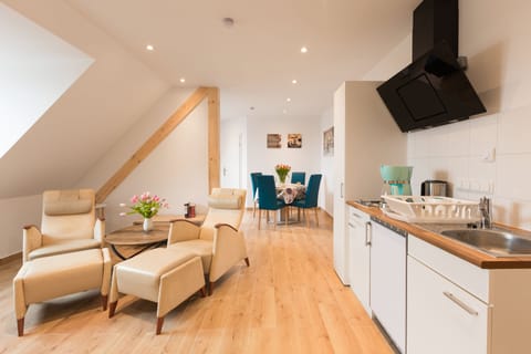 Apartment, 1 Bedroom | Bathroom | Shower, free toiletries, hair dryer, heated floors
