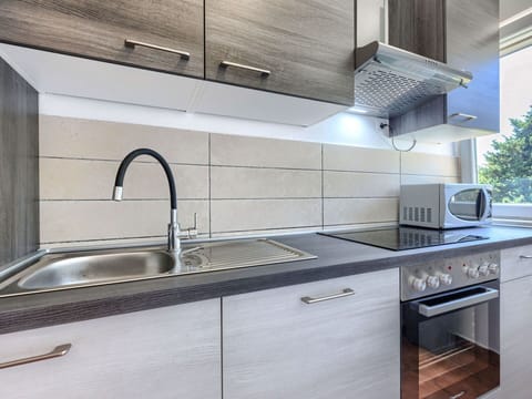 Kitchen, Countertop, Kitchen Appliance, Cabinetry, Major Appliance, Flooring, Kitchen Sink, Interior Design, Wood, Home Appliance