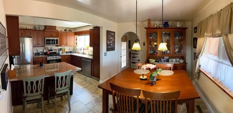 Wide angle open kitchen/dining area