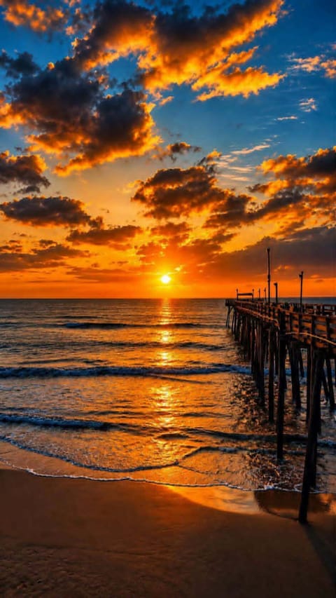 Beautiful sunrise by a pier!