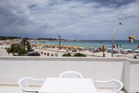 On the beach, white sand