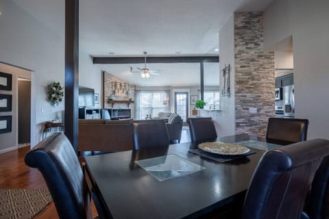 Dining area with seating for the whole group.