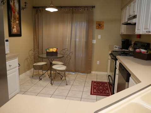 The eat-in kitchen is great for quick meals and snacks