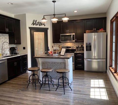 Fully stocked, paper towels, styrofoam cups, spices, and all cooking supplies