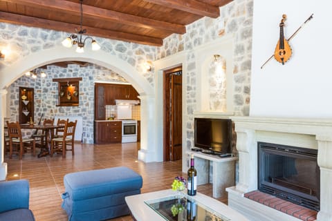 Stone built house with wooden ceilings and the arch.
Cretan style architecture