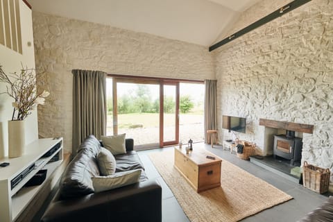 cosy sitting room with log burner