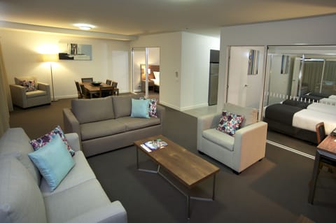 Three Bedroom Apartment | Private kitchen | Full-size fridge, microwave, stovetop, coffee/tea maker