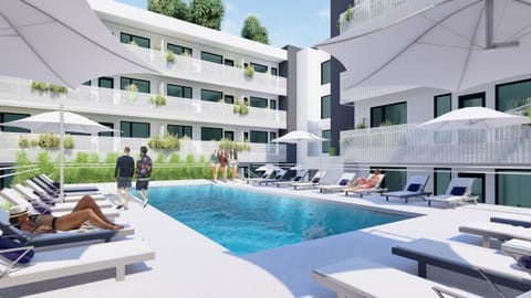 Custom Pool in a Landscaped Courtyard