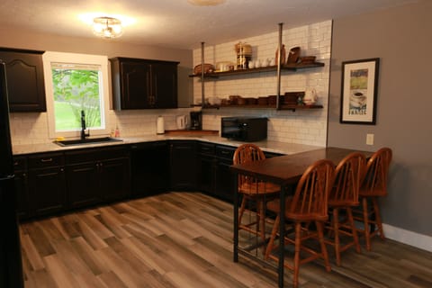 Kitchen with bar seating