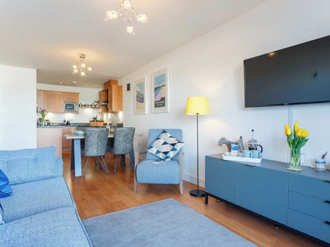 Cosy open plan living space | Fistral Waves - Ocean 1 Apartments, Newquay