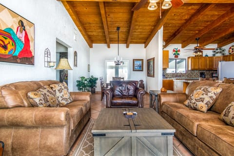 Family room with pullout sofa and Smart TV