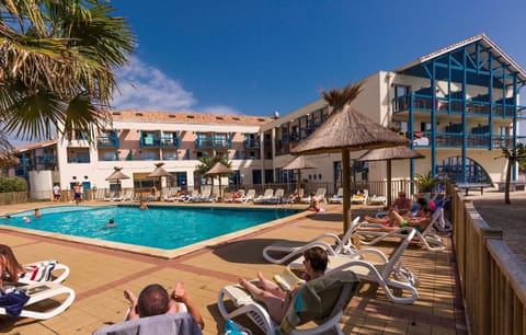 Take a refreshing dip in the stunning outdoor pool