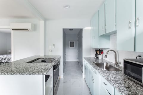 Clean and Cool Kitchen, with restored original "Well Built" vintage cabinets