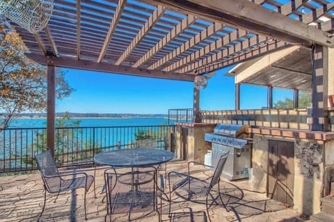 BBQ area with amazing lake views.