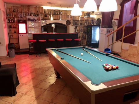 pool table and bar