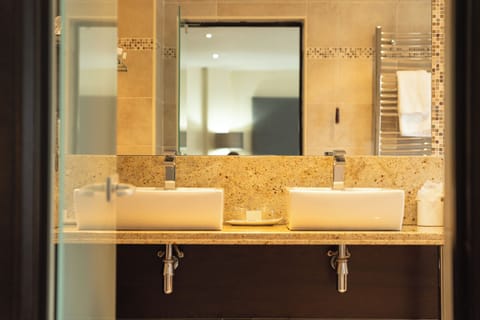 King Suite | Bathroom | Free toiletries, hair dryer, towels