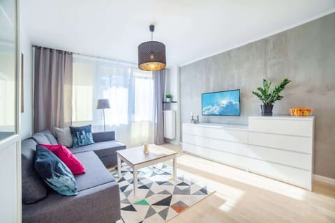 Relax in the stylish living room with a comfortable sofa and modern decor.