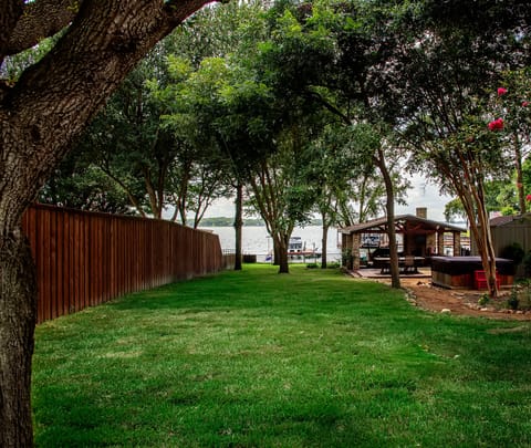 Large backyard that is great for kids and dogs to run and play.